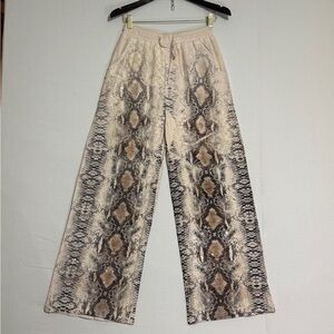 Origami NWT Small Lace Snake Print Wide-Leg Pants